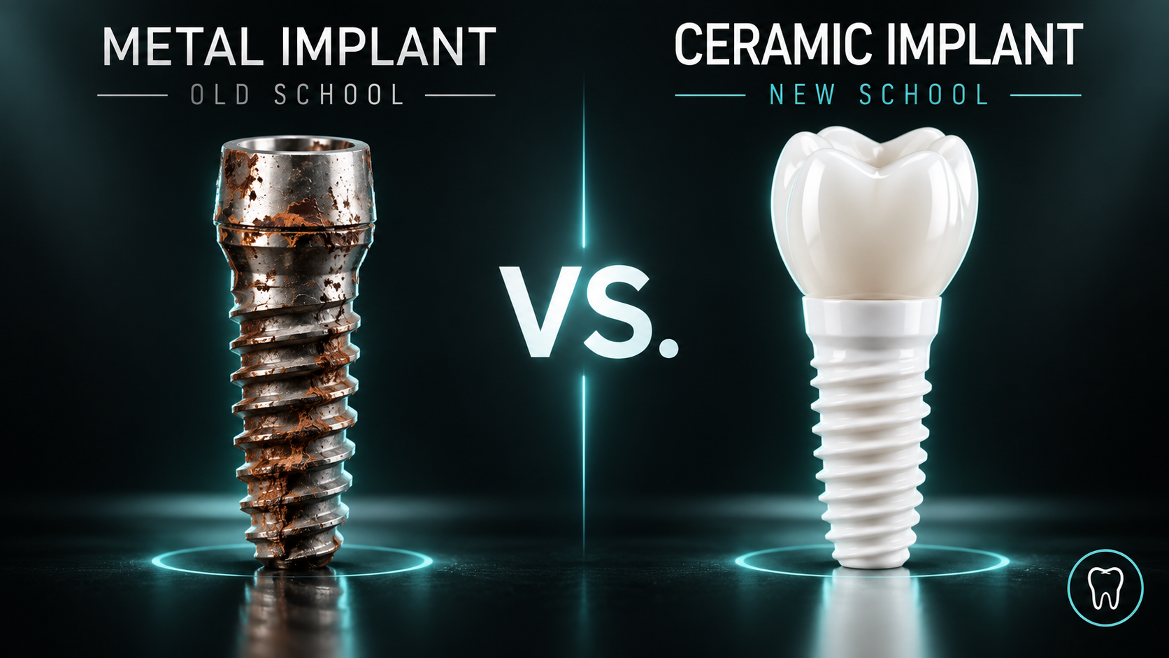 Comparación implante de titanio vs cerámico